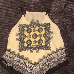 Yellow paisley tank top